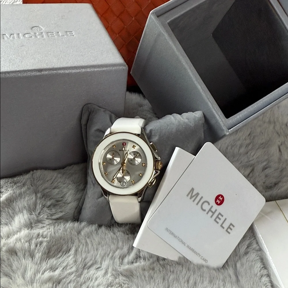 Michele Silver and Gold Watch